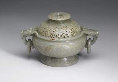 图片[2]-Jade incense burner with animal-mask pattern, Qing dynasty (1644-1911)-China Archive